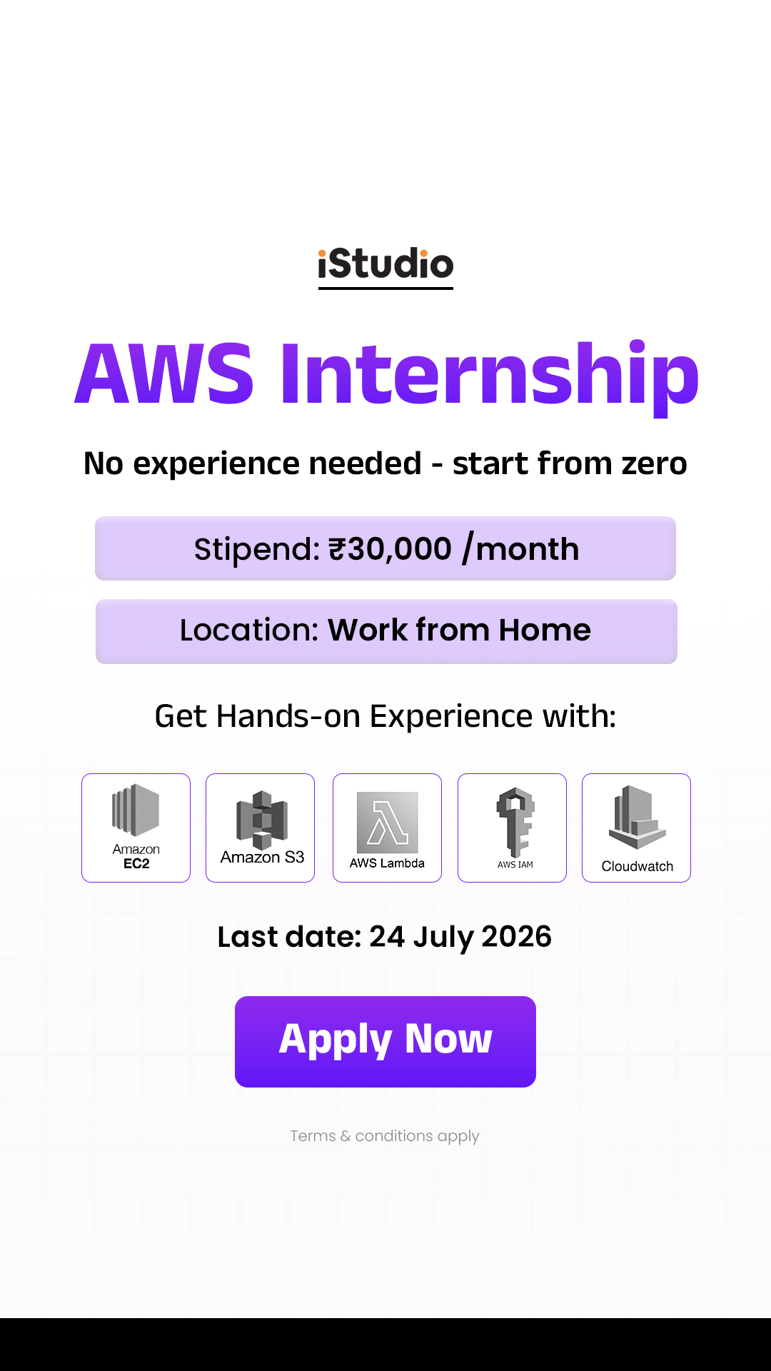 Internship Studio Facebook ad from Jun 26, 2026