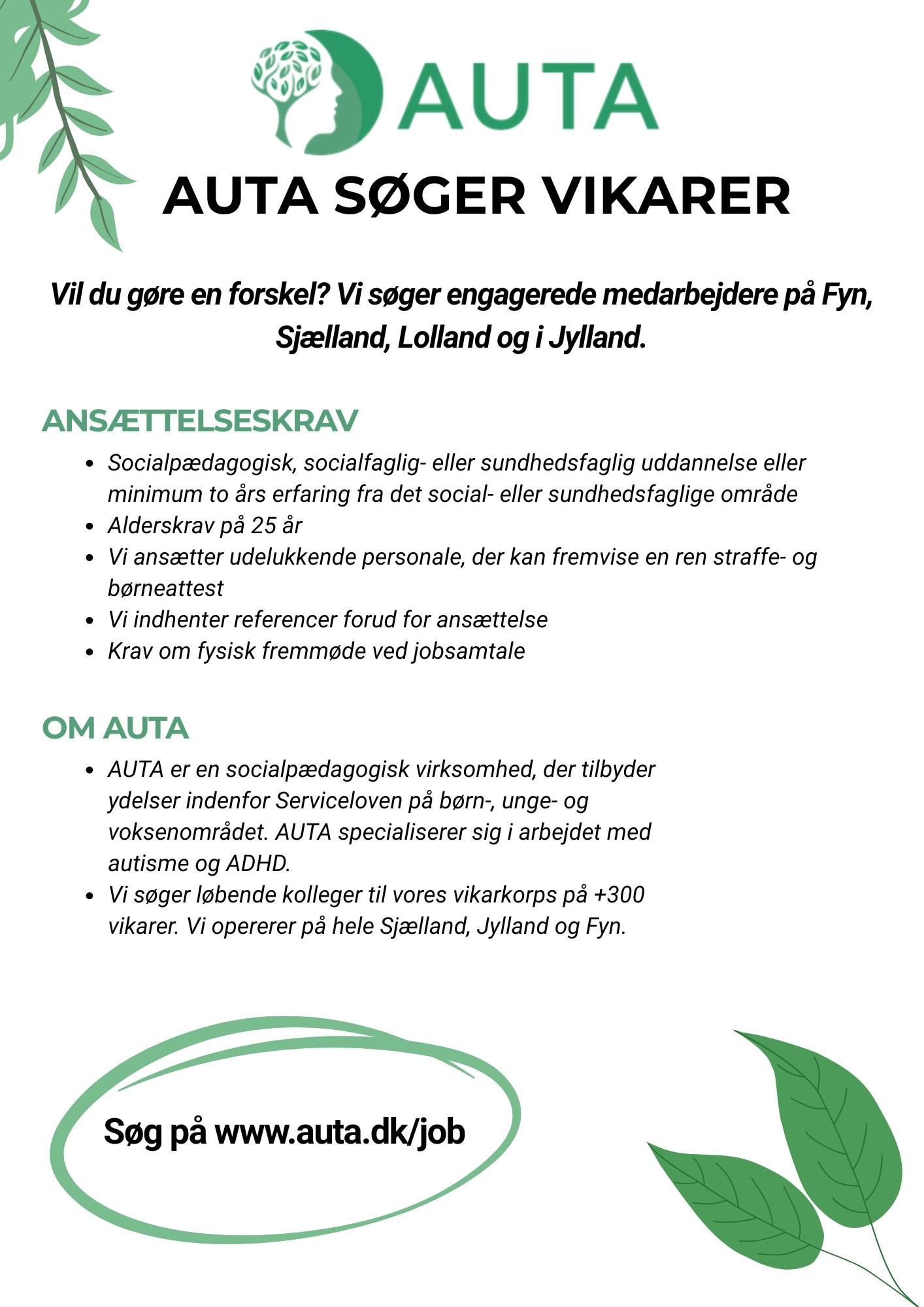 AUTA Facebook ad: Auta | Indsatser på børn, unge og voksenområdet
