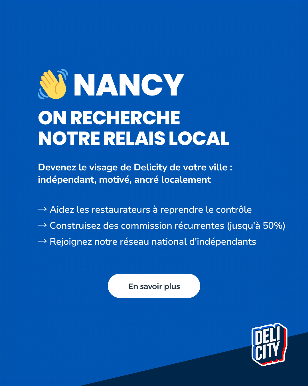 Delicity Pro Facebook ad: Devenez Partenaire Delicity à Nancy