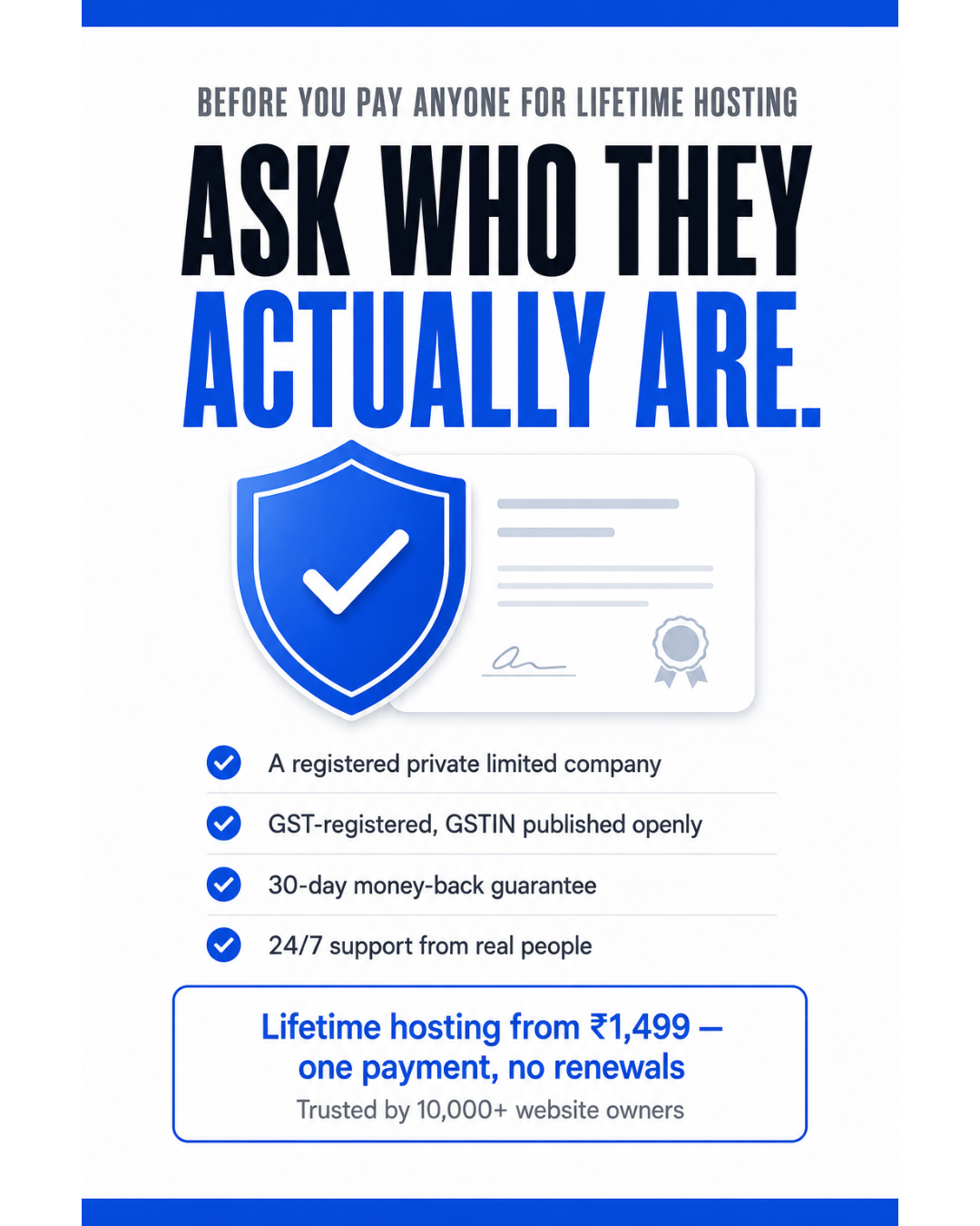 SitePex Facebook ad: Verify Us Before You Pay