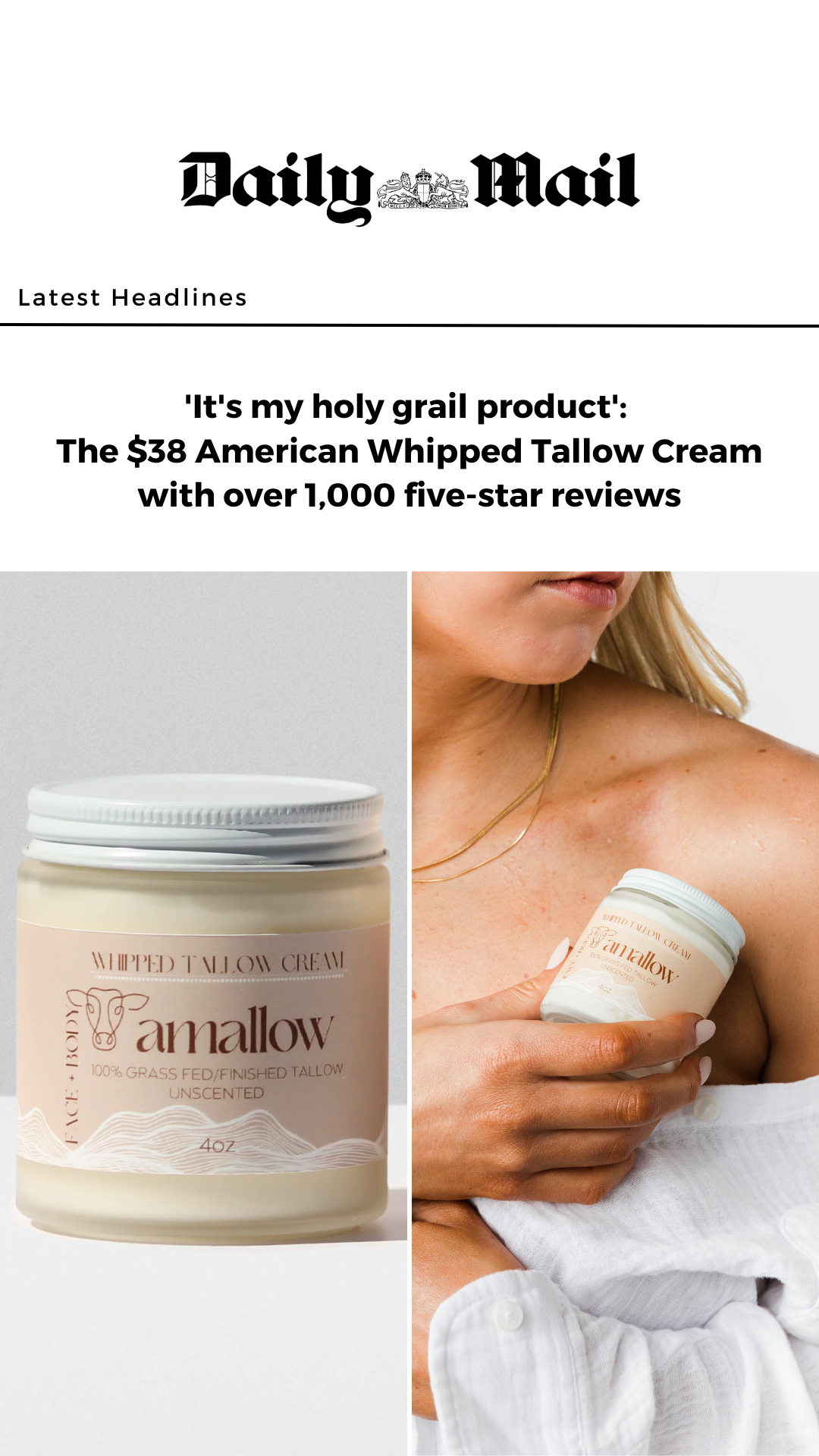 Amallow Naturals Facebook ad