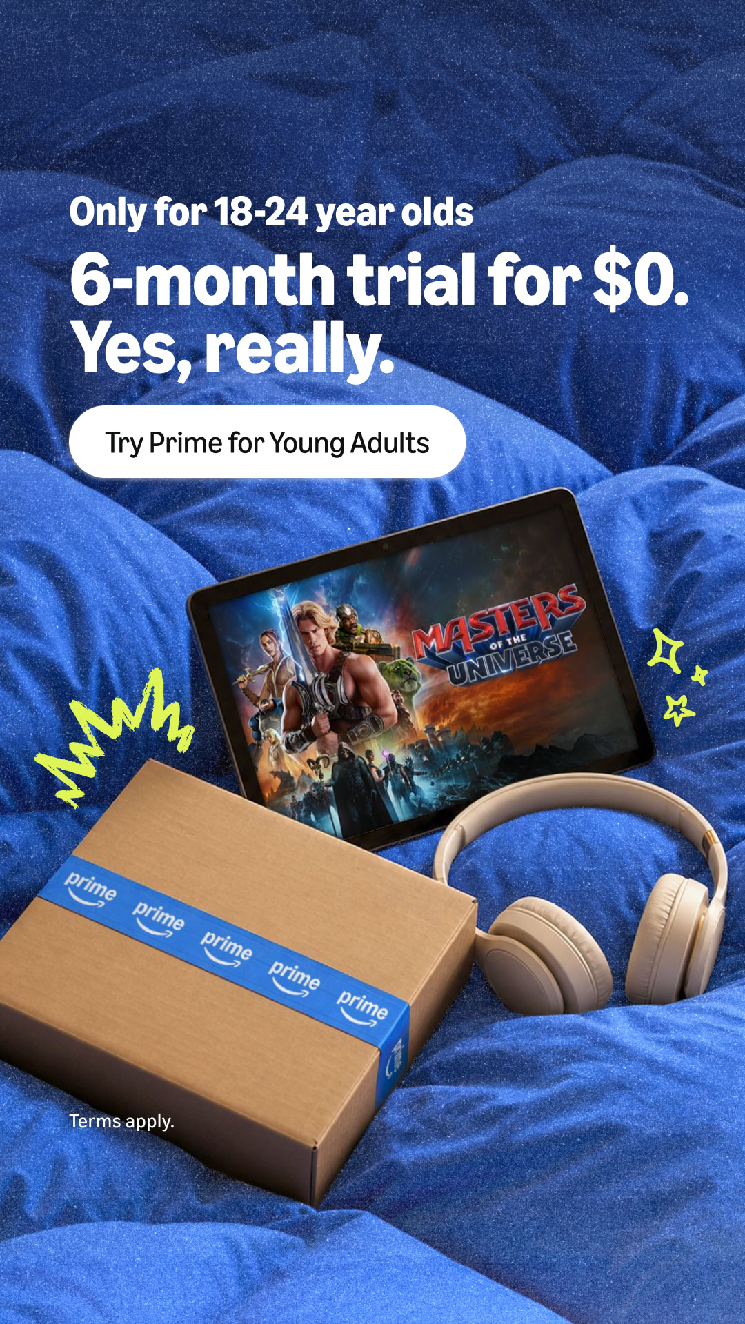 Amazon Prime Facebook ad: Try Prime for Young Adults