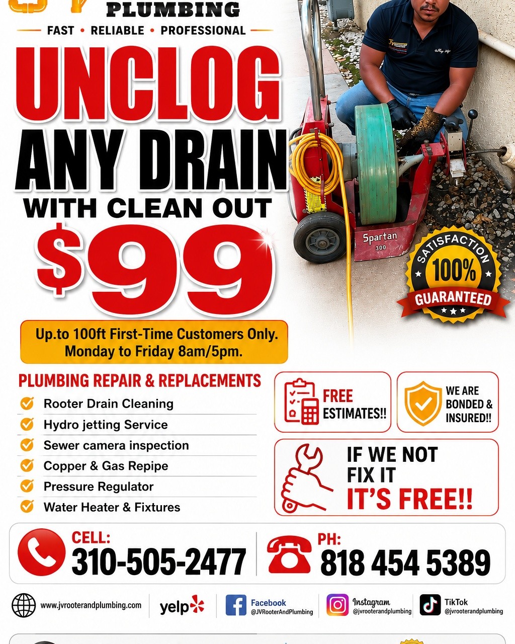 JV Rooter and Plumbing Services Facebook ad