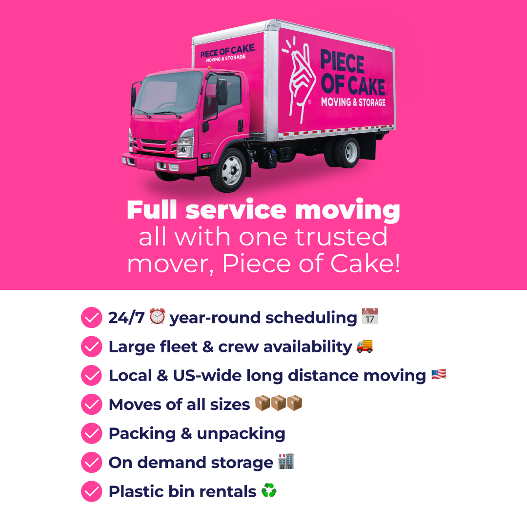Piece of Cake Moving & Storage Facebook ad: Your Full Service Moving Team