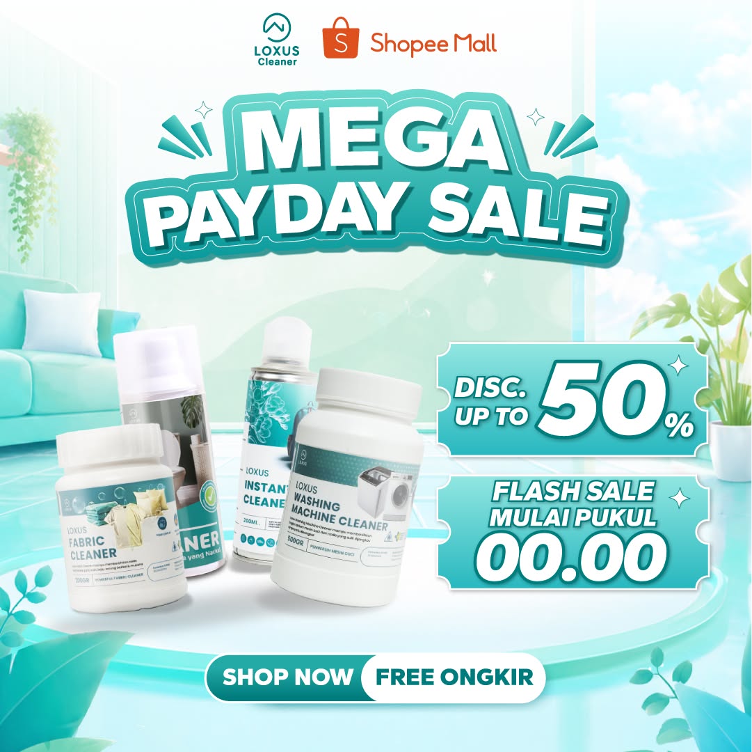 Loxus Cleaner Facebook ad: Klaim Diskcount Up To 50%