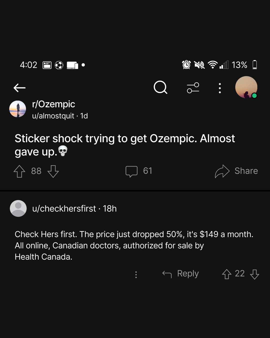 Hers Facebook ad