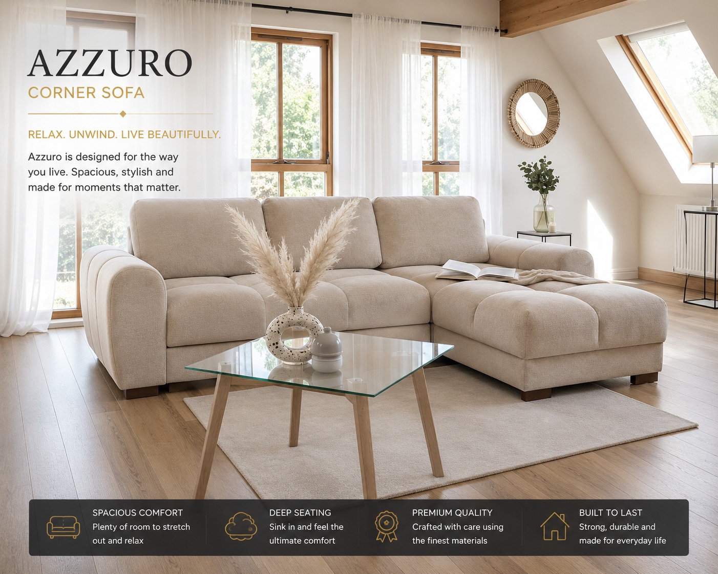 Comfort Furniture LTD Facebook ad: YOUR LIVING ROOM DESERVES BETTER.