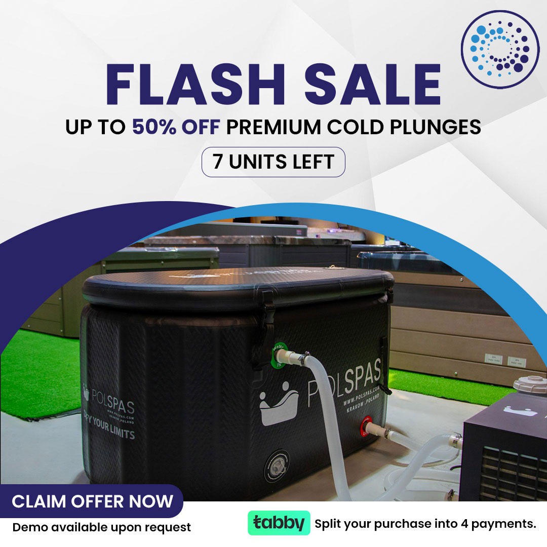 Hot Tub Kart GCC Facebook ad: Up to 50% OFF Cold Plunges | 7 Units Left