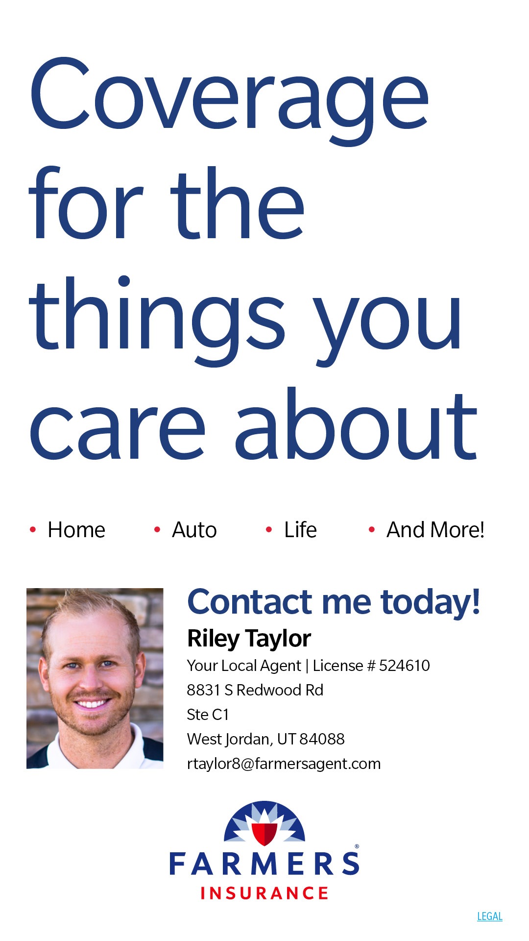 Riley Taylor Farmers Insurance Facebook ad