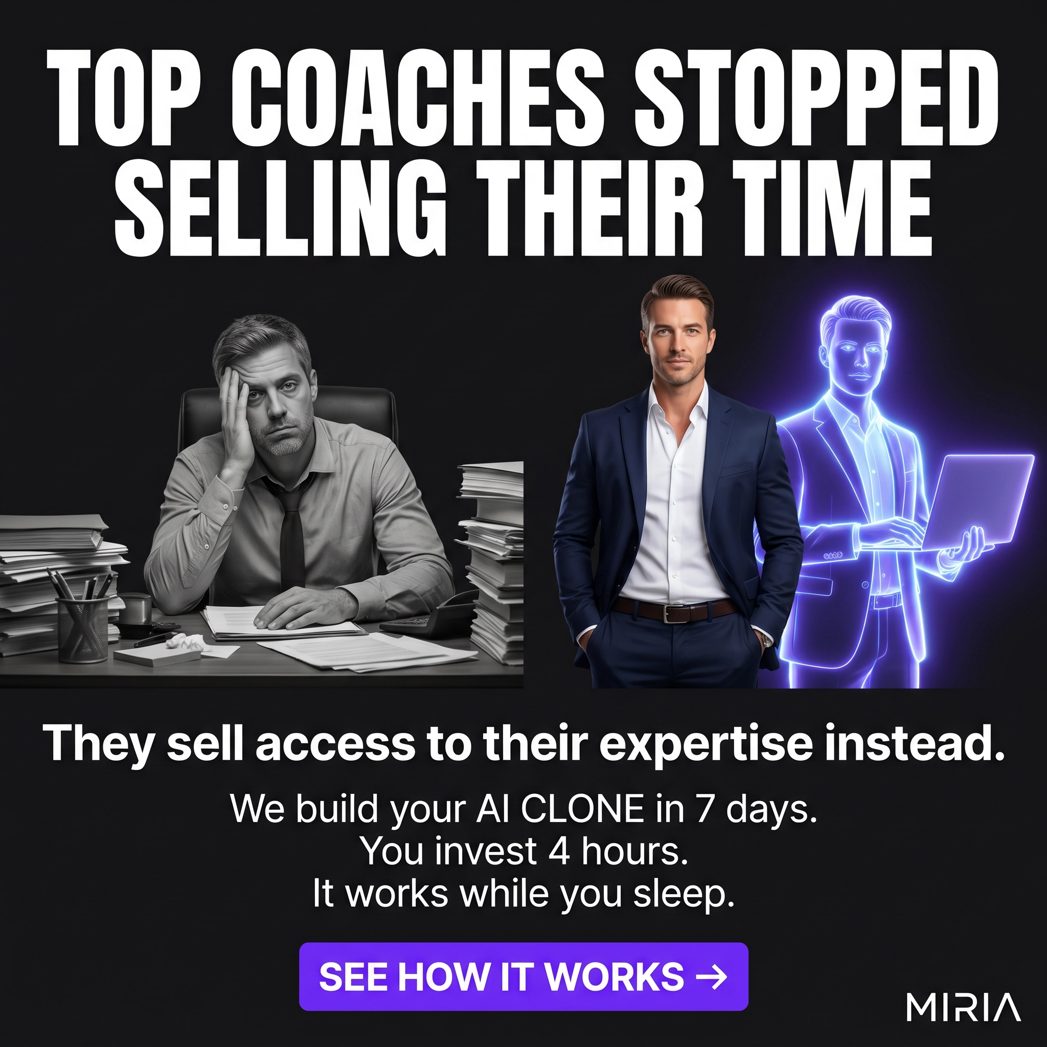 Miria.ai Facebook ad: Build Your AI Clone