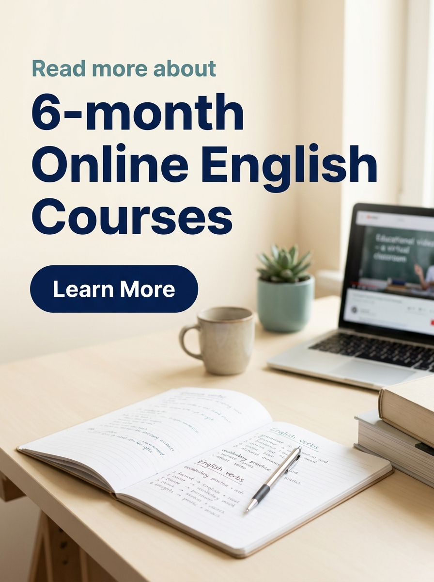 Near Health Facebook ad: Learn more about online English courses