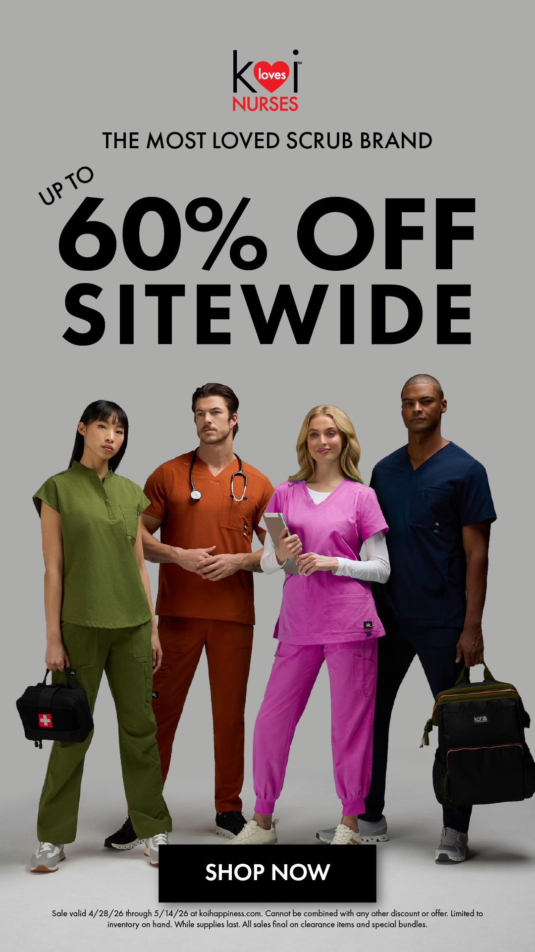 koi Designer Scrubs Facebook ad