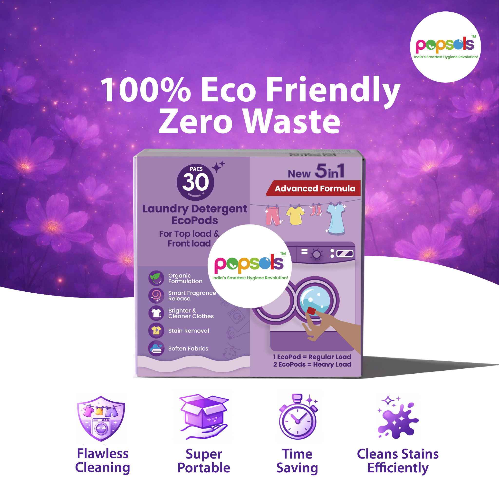 Popsols Cleaning Solutions Facebook ad: India's No.1 Fast Cleaning Solution