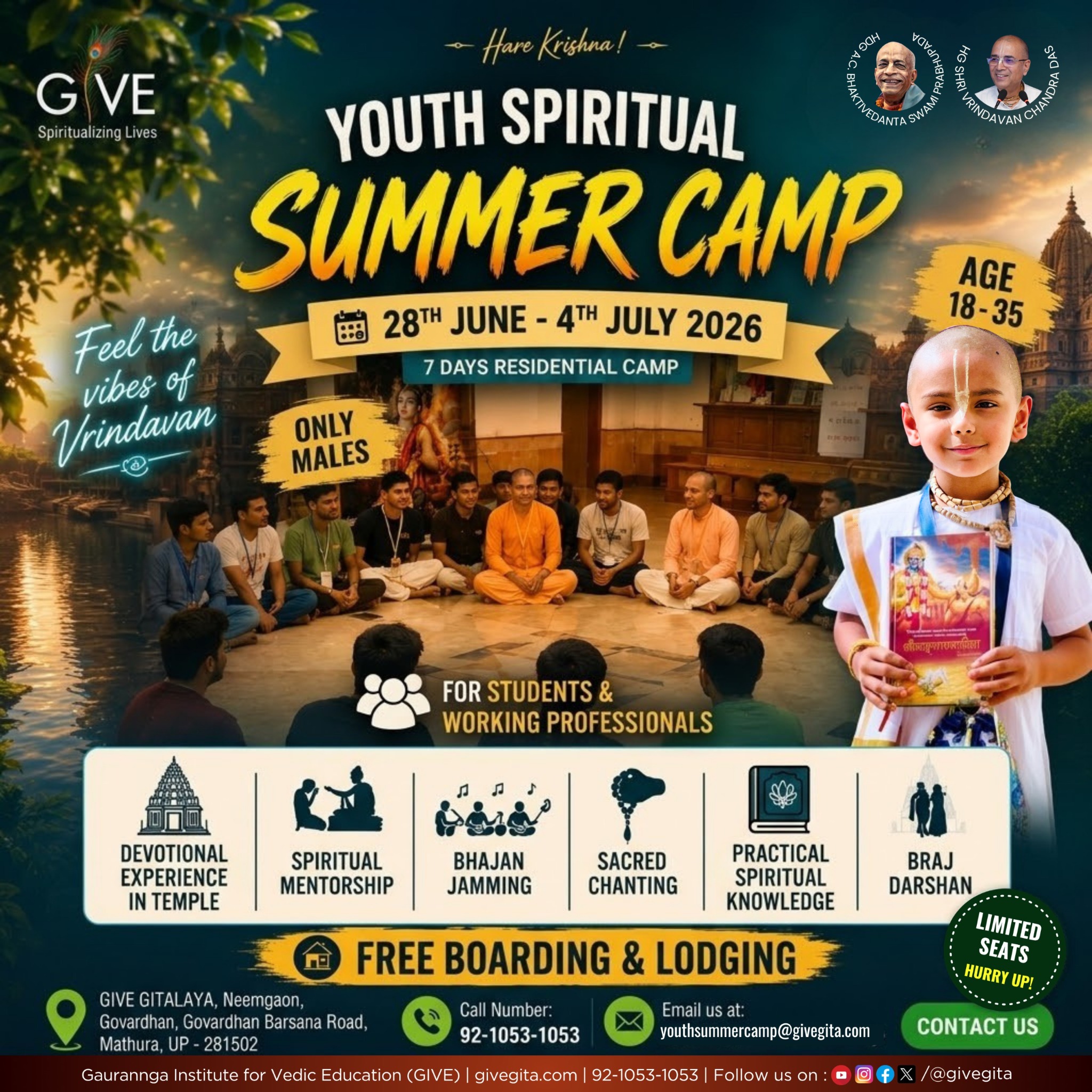 Gaurannga Institute for Vedic Education Facebook ad: Don't Let This Summer Go To Waste