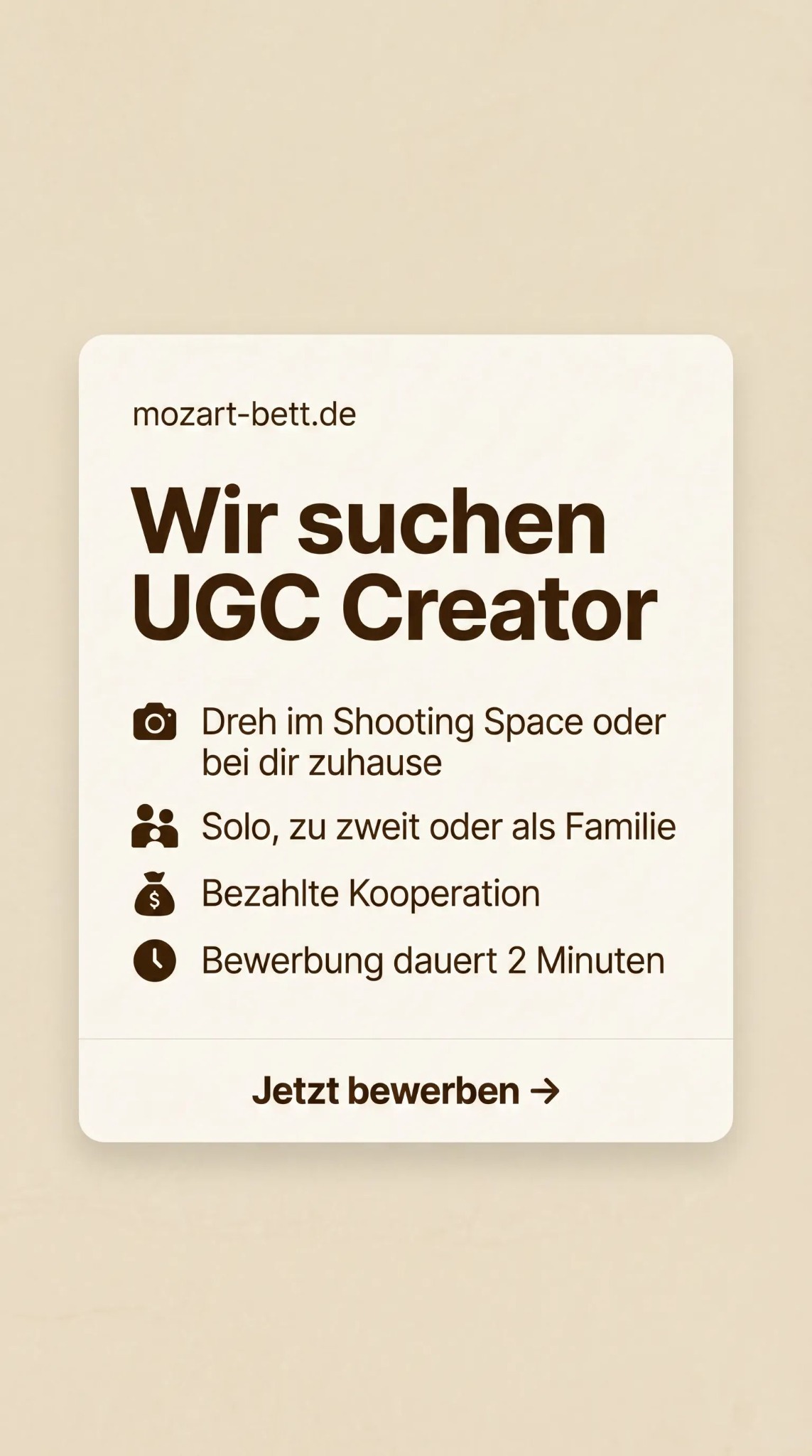 Mozart Bett Facebook ad
