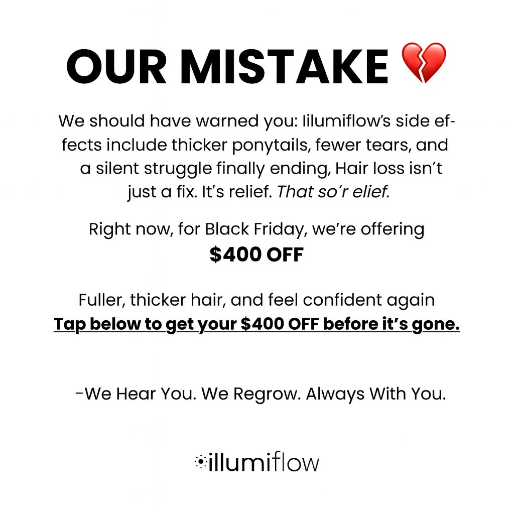 IllumiFlow Facebook ad: Save $275 on illumiflow’s FDA-Cleared Laser Cap