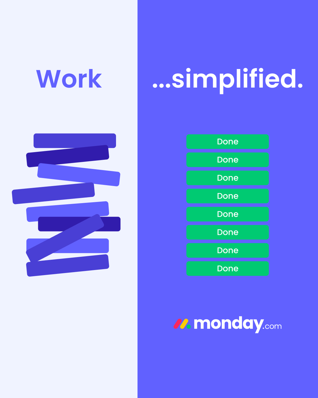 monday.com Facebook ad