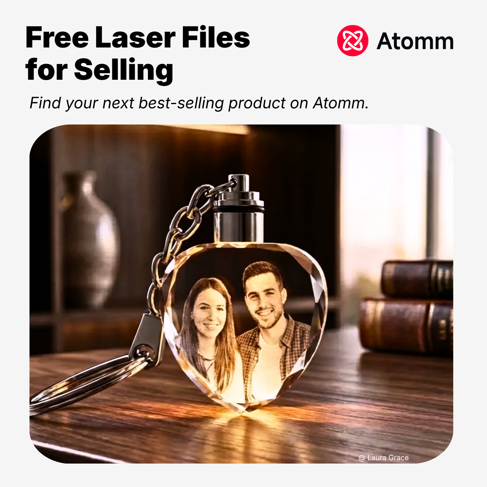 Atomm Facebook ad: Laser-engraved crystal gifts are selling on Etsy.
