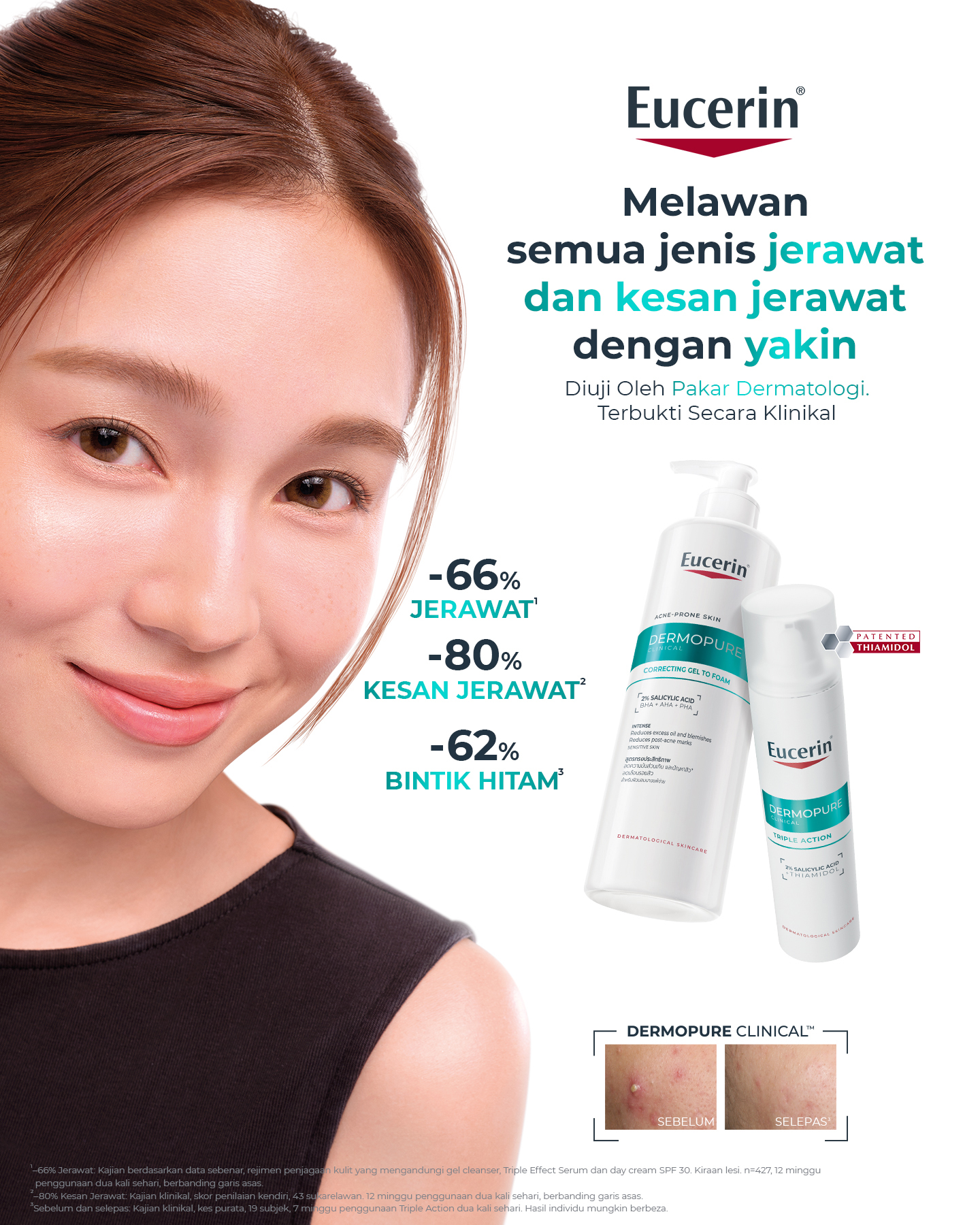 Eucerin Facebook ad: Dermopure Clinical Baharu Hasil Sebenar