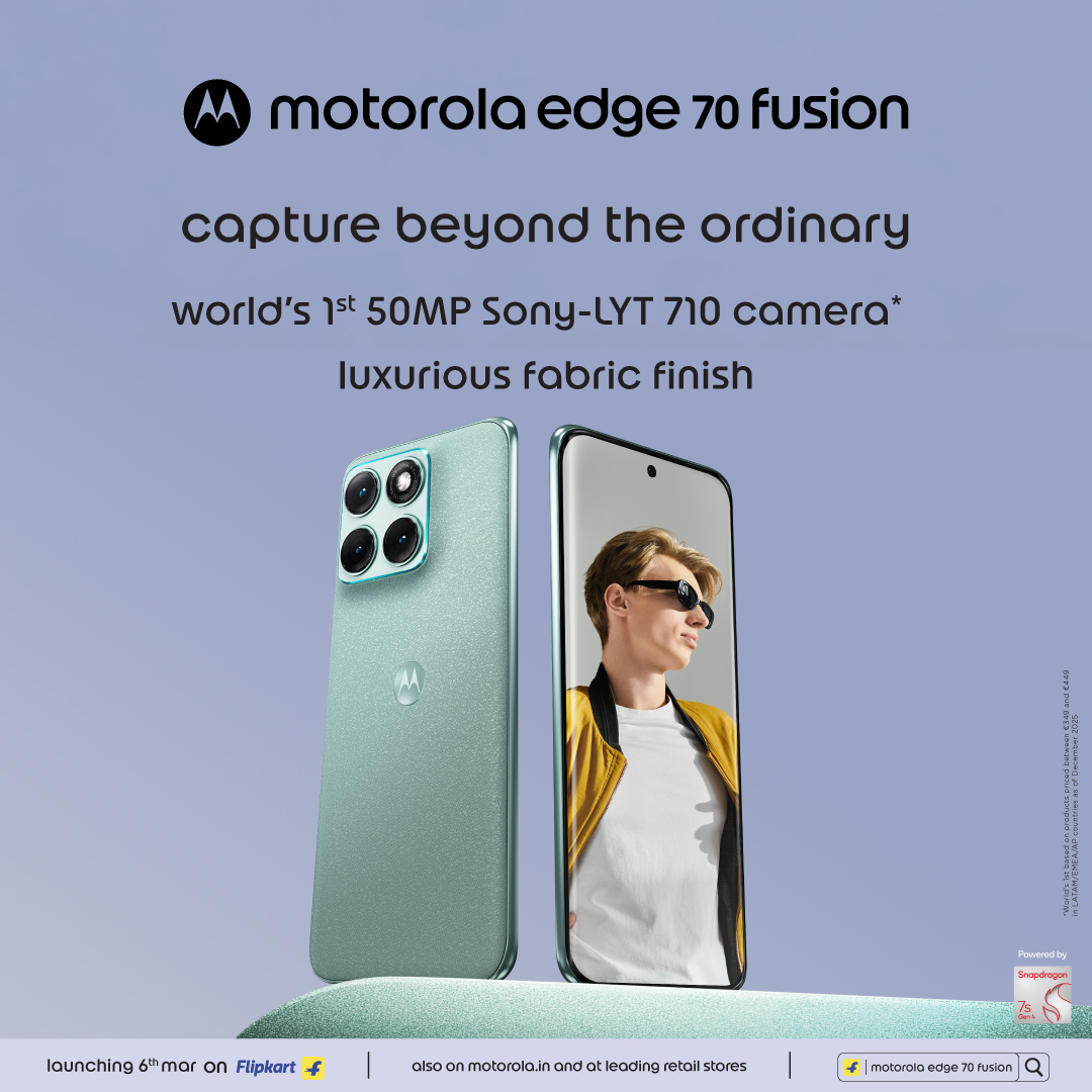 Motorola Facebook ad: Motorola Edge 70 Fusion | Launching 6th Mar