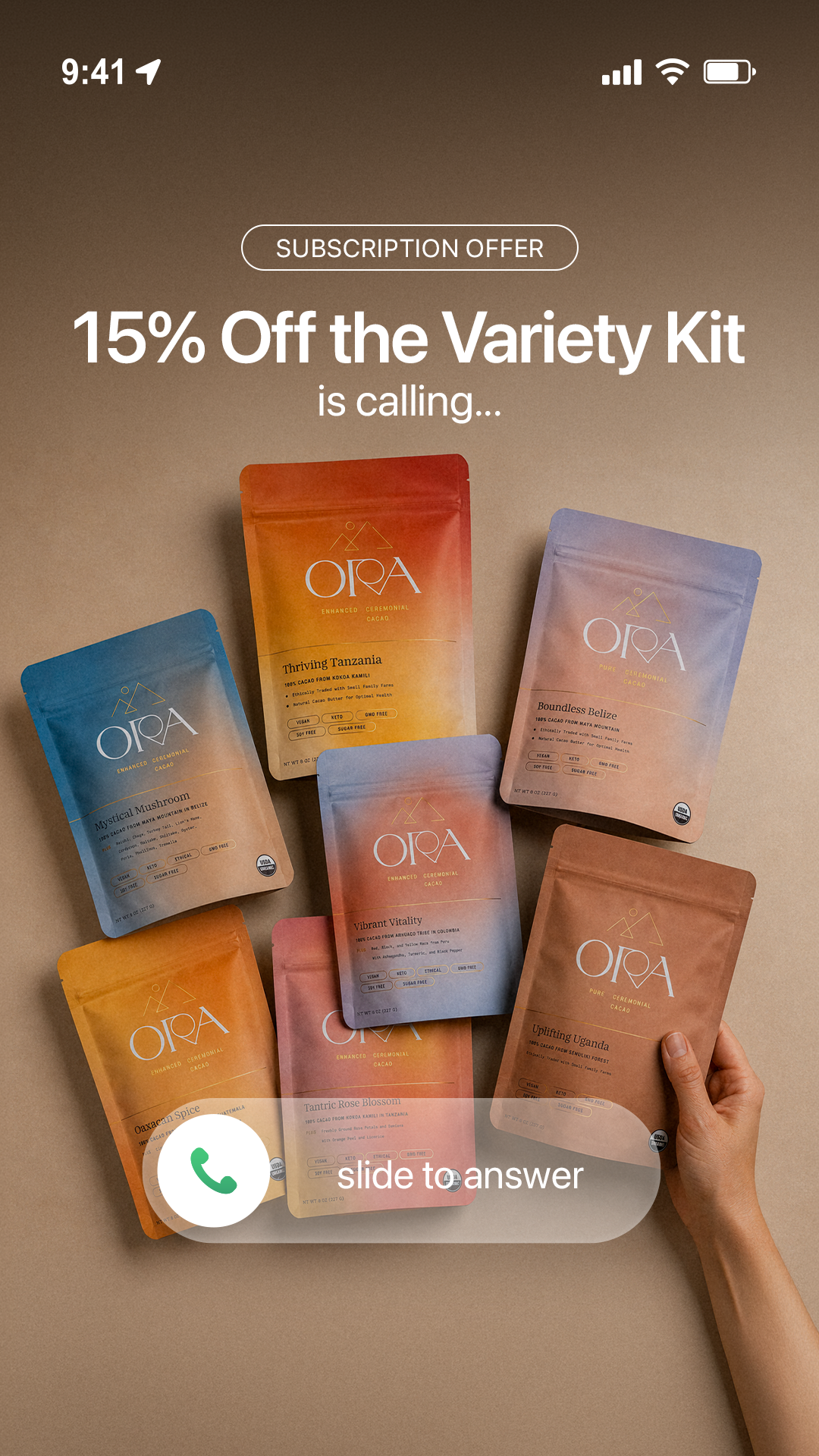 Ora Cacao Facebook ad