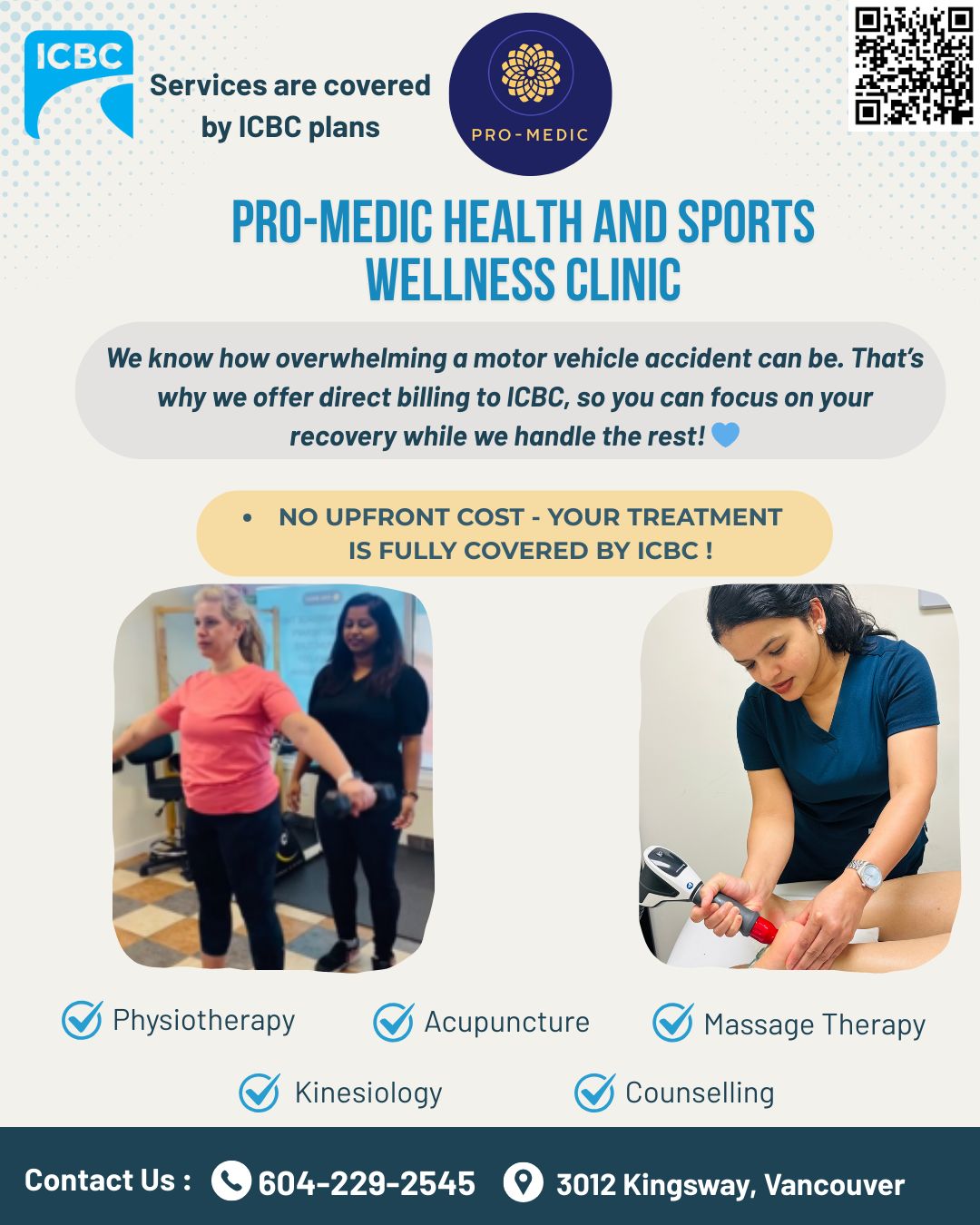 Pro-Medic Health and Sports Wellness Clinic Facebook ad: Injured in a car accident?