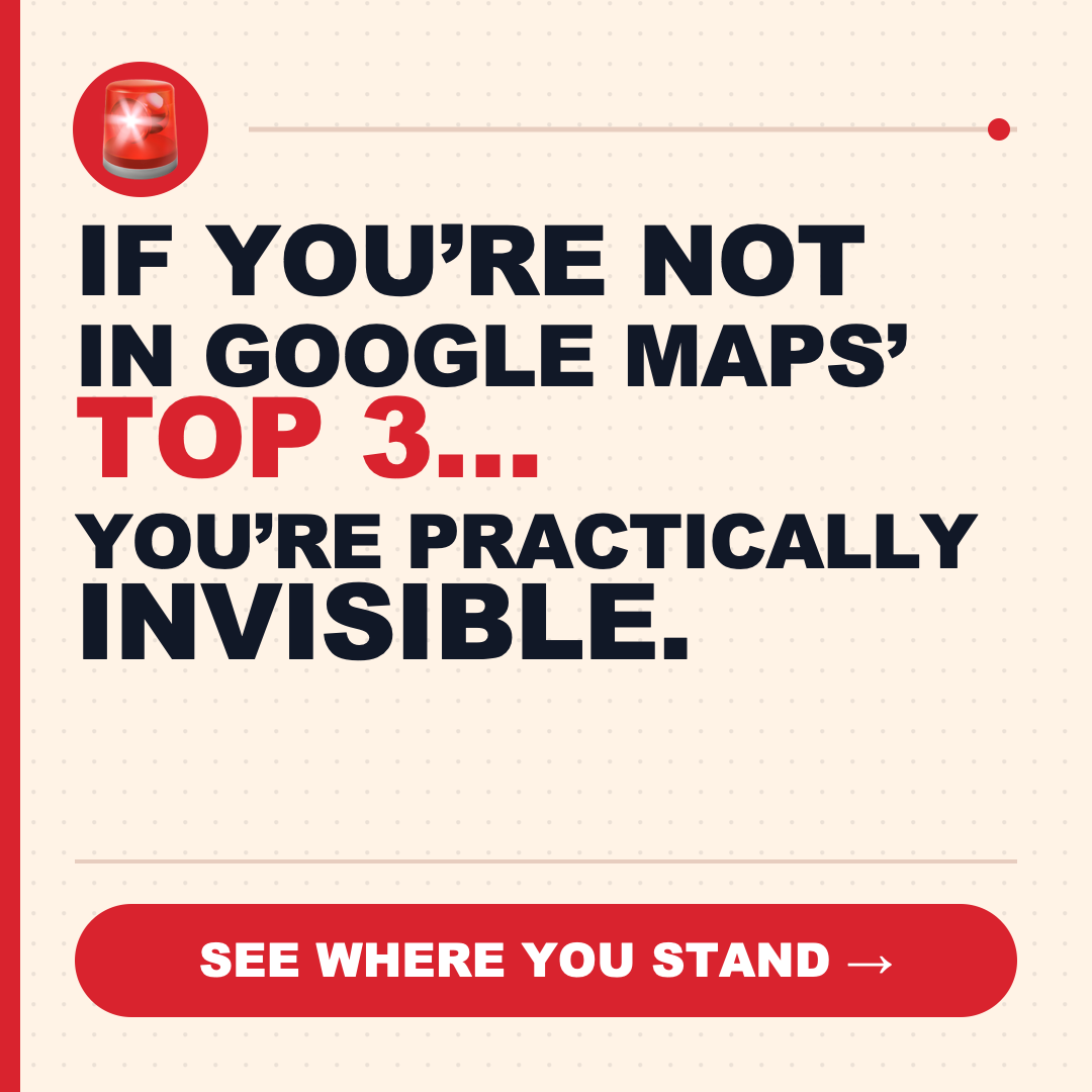 Local Ranker AI Facebook ad: Missing From Google Maps’ Top 3?