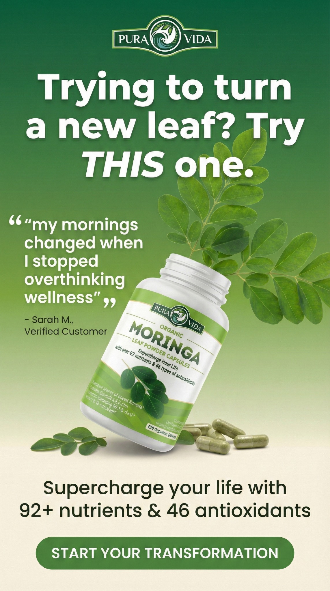 Pura Vida Moringa Facebook ad
