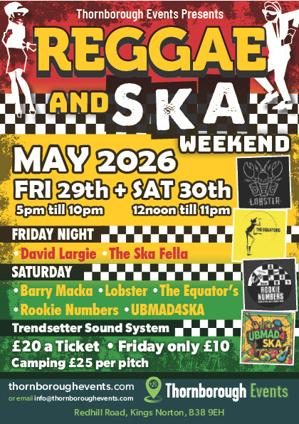 Thornborough Events Facebook ad: Reggae & Ska Weekender