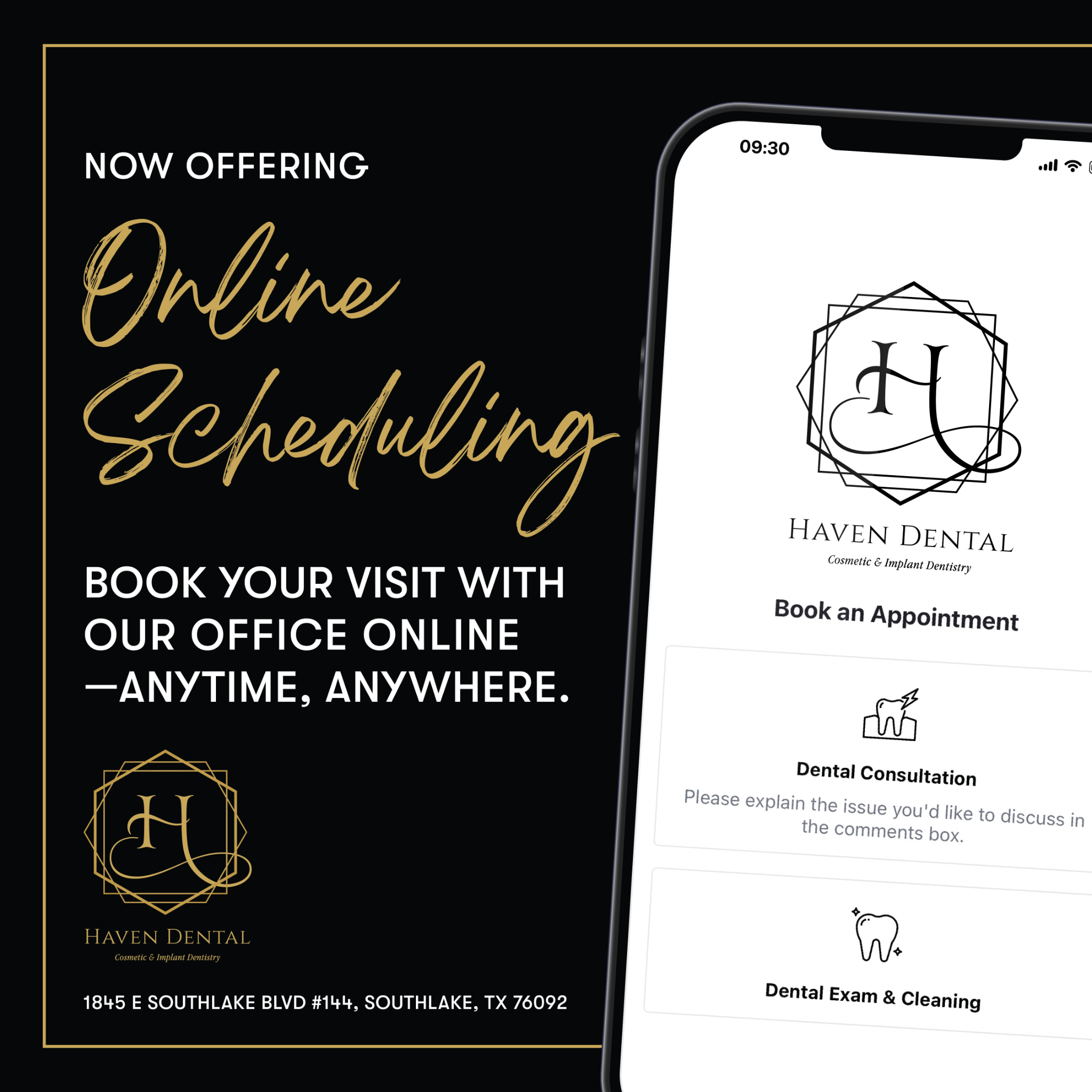 Haven Dental Facebook ad: Appointment Scheduling