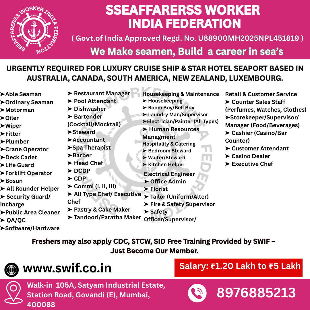 Seafarers Worker India Federation Facebook ad: Your Sea, Your Future, Join SWIF Today!