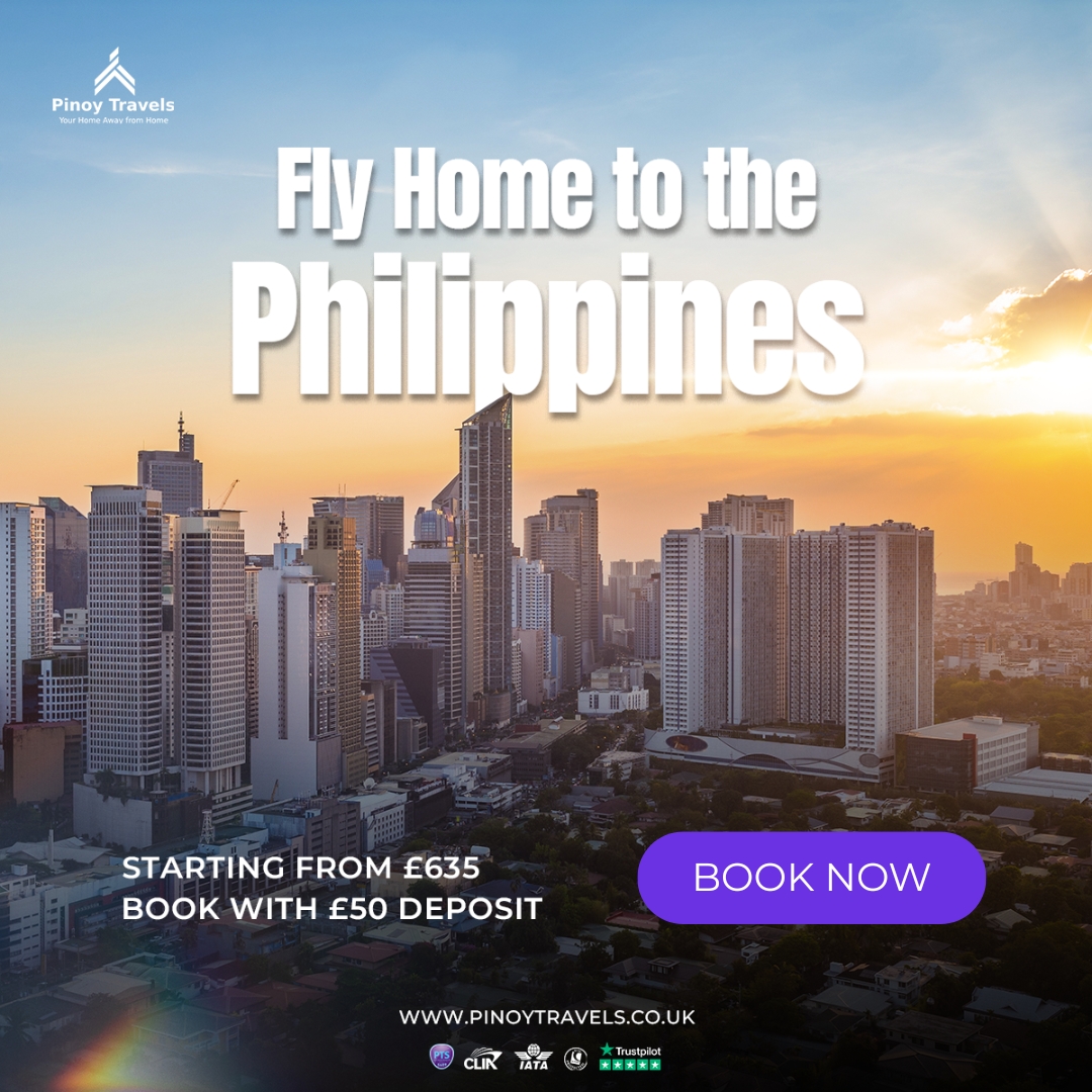 Pinoy Travels Facebook ad: Book with £53 x 12 Months