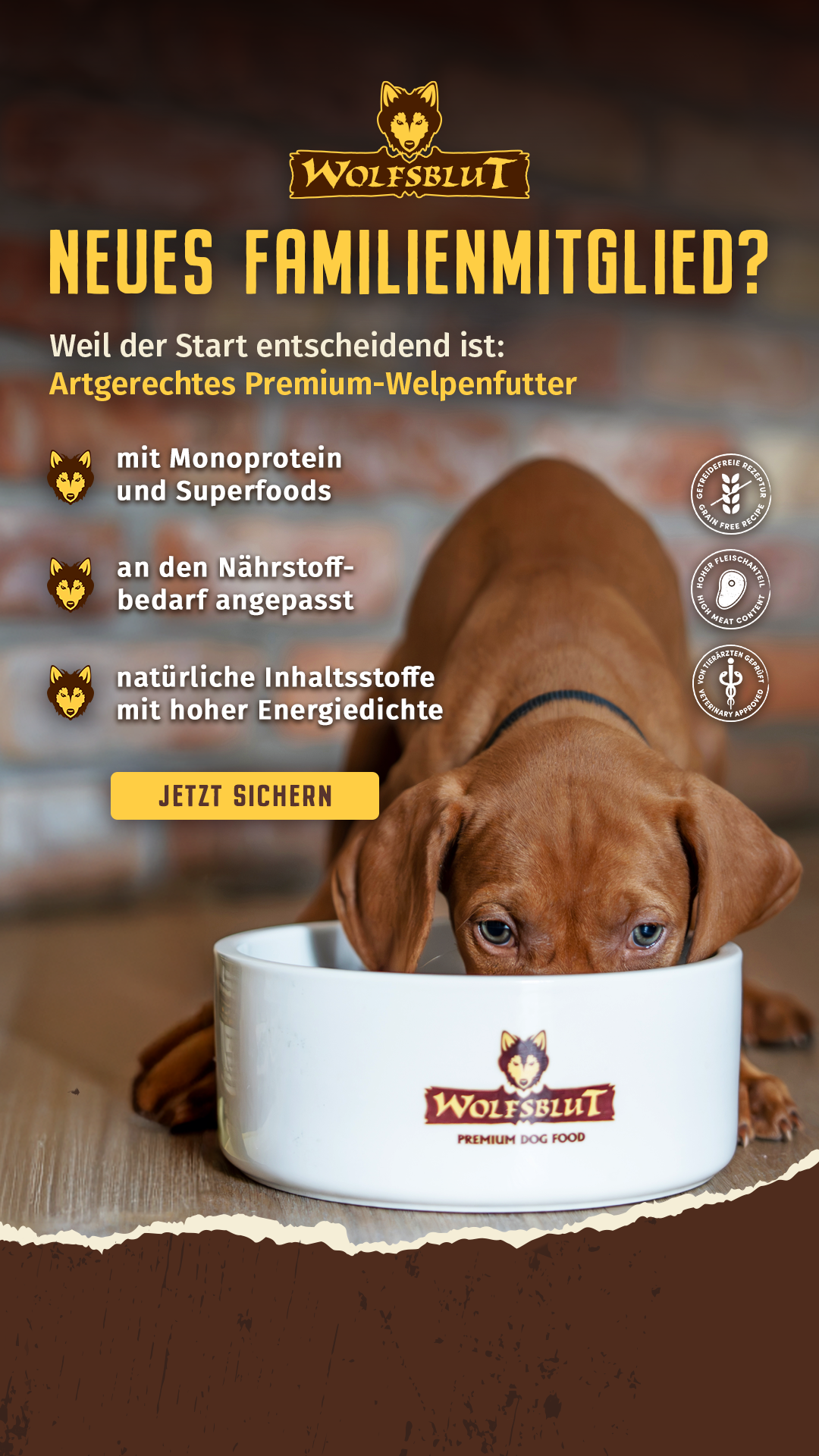 WOLFSBLUT Hundefutter Facebook ad