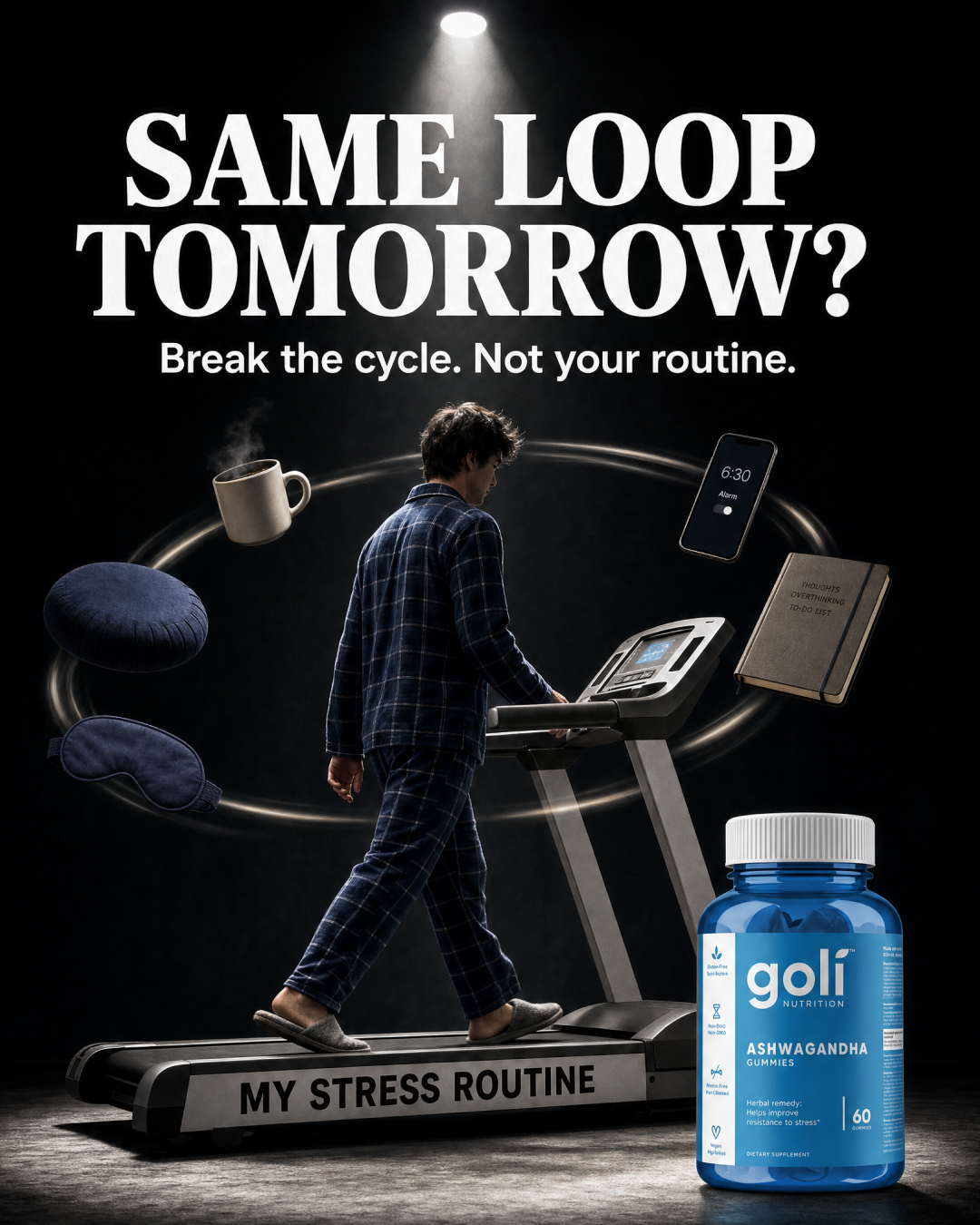 Goli Facebook ad: Meditated. Still Stressed.