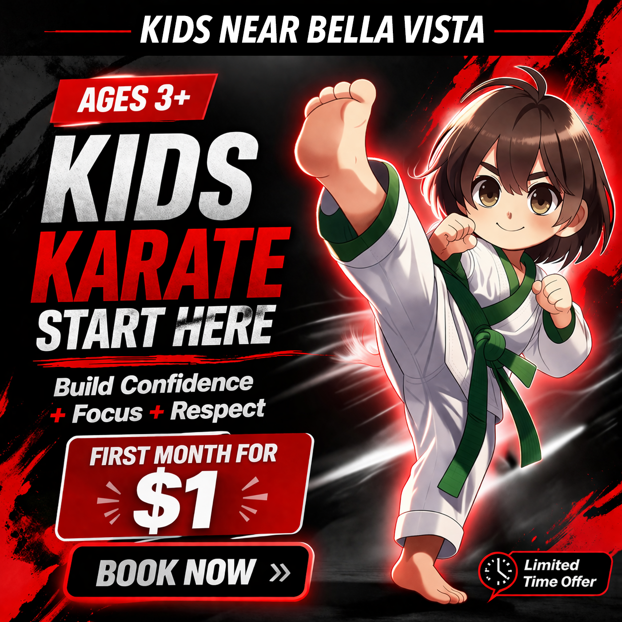 Black Belt Martial Arts Bella Vista Facebook ad