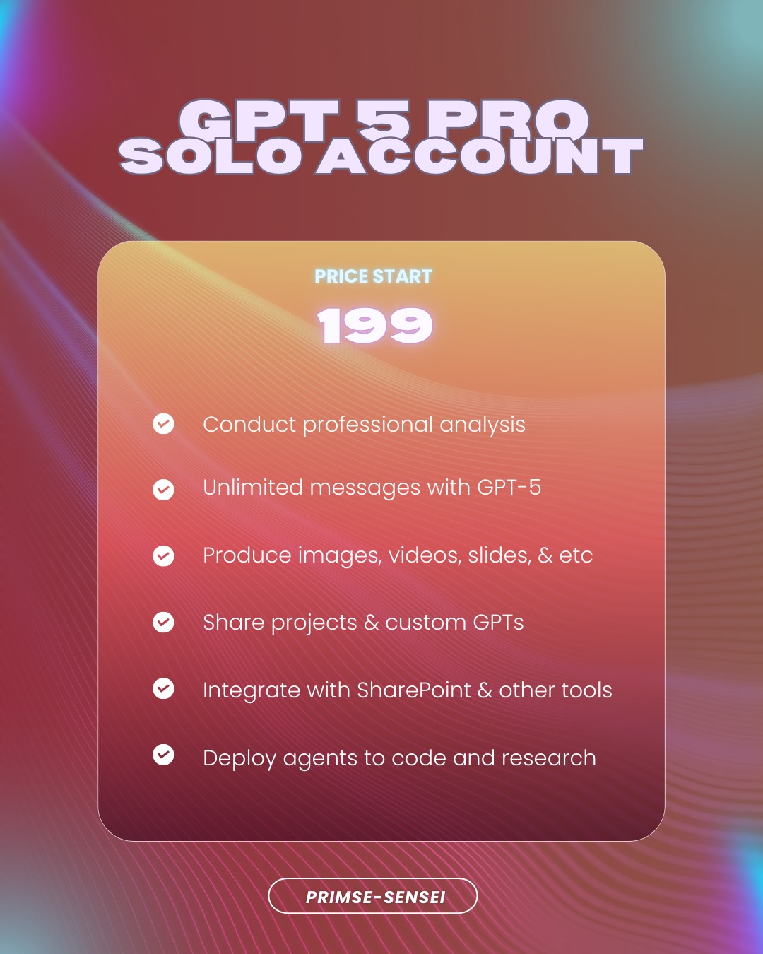 Prime Sen-sei Facebook ad: Smarter chats. Sleeker edits.