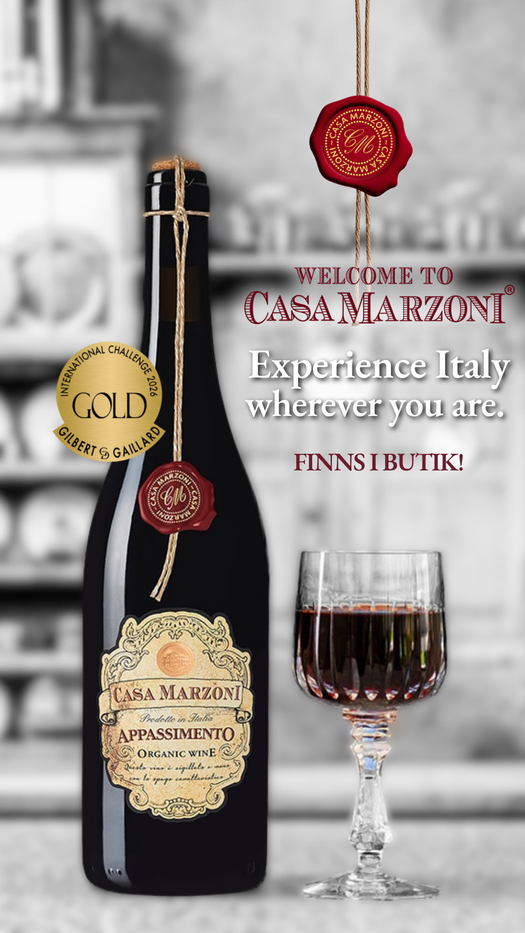 Vinvänner Facebook ad: Casa Marzoni Appassimento
