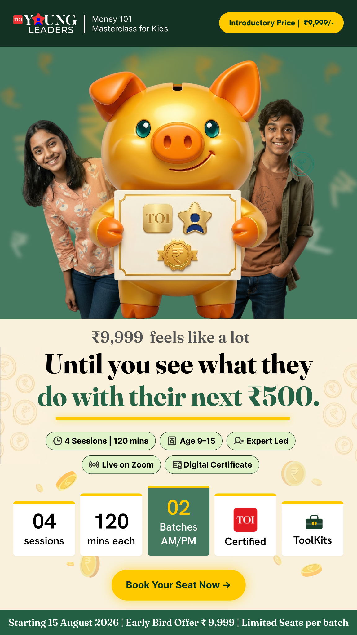 The Times of India Facebook ad: Raise a Money-Smart Child