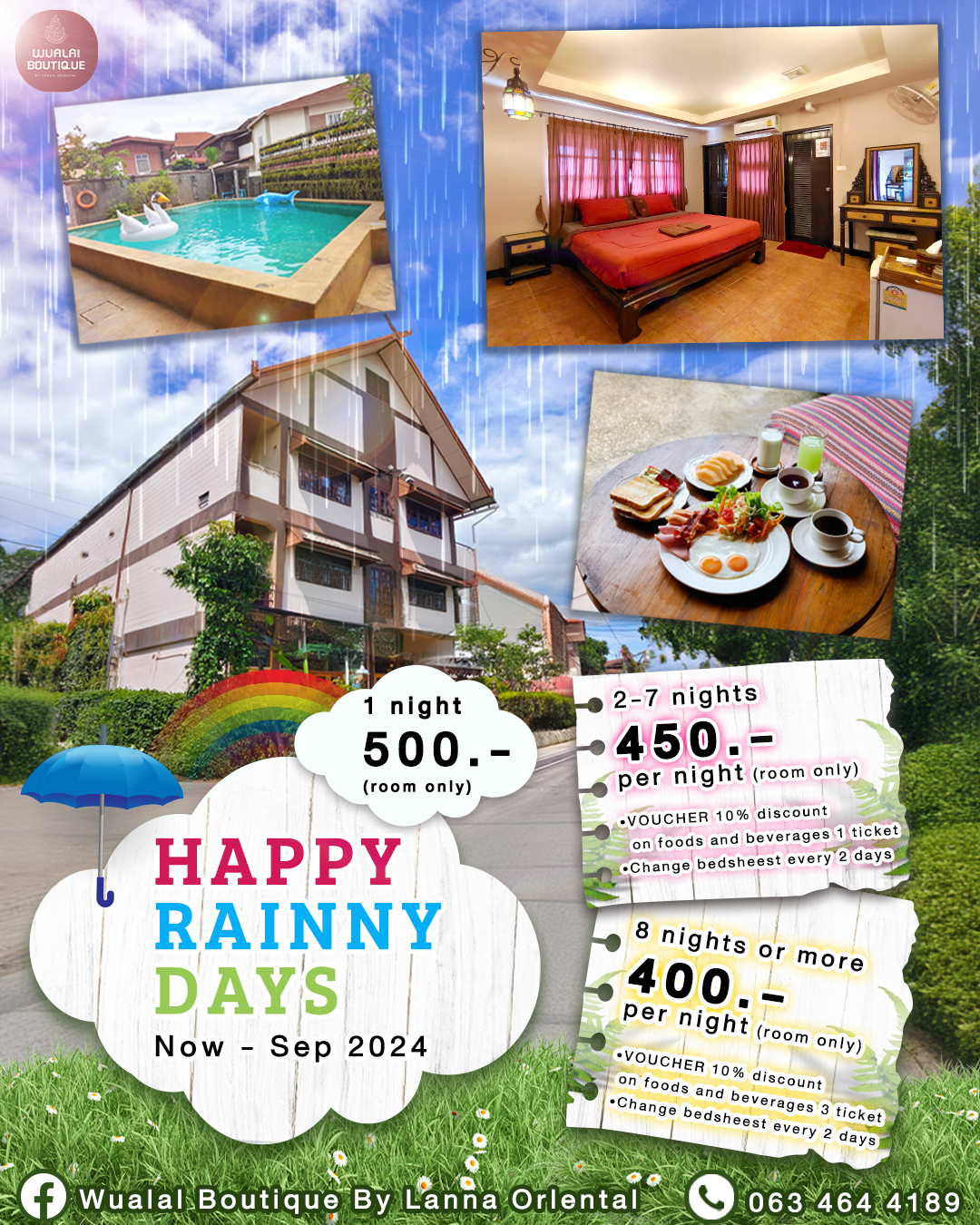 Wualai Boutique By Lanna Oriental Facebook ad: Pleasing people traveling during the rainy season; the…