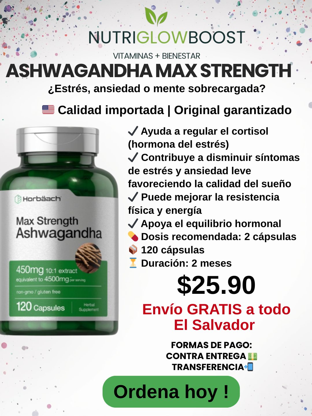 Nutriglowboost Facebook ad: ¿Sabías qué? El cansancio y el estrés no…