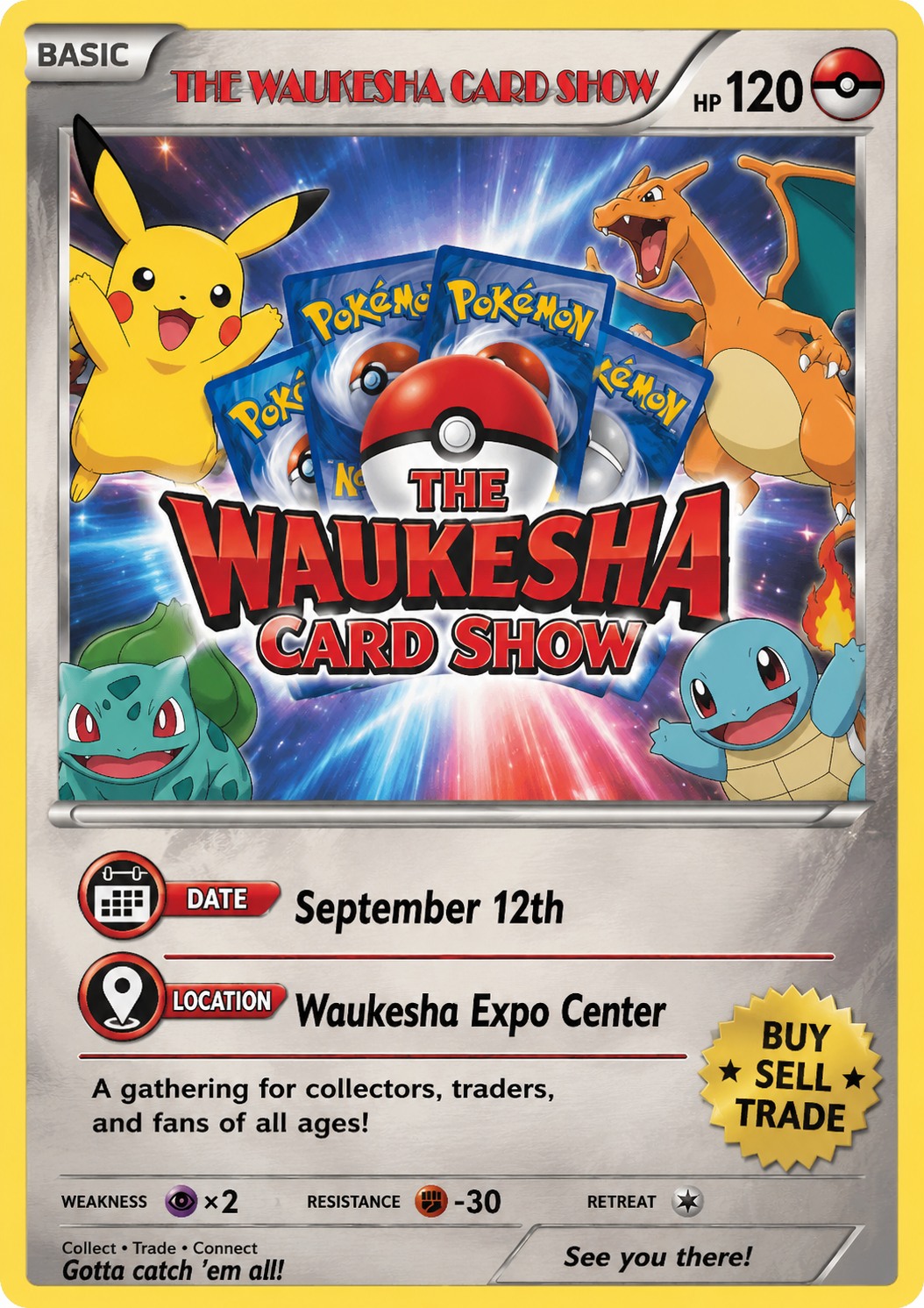 Waukesha Card Show Facebook ad: Pokemon and Other TCG Card Show