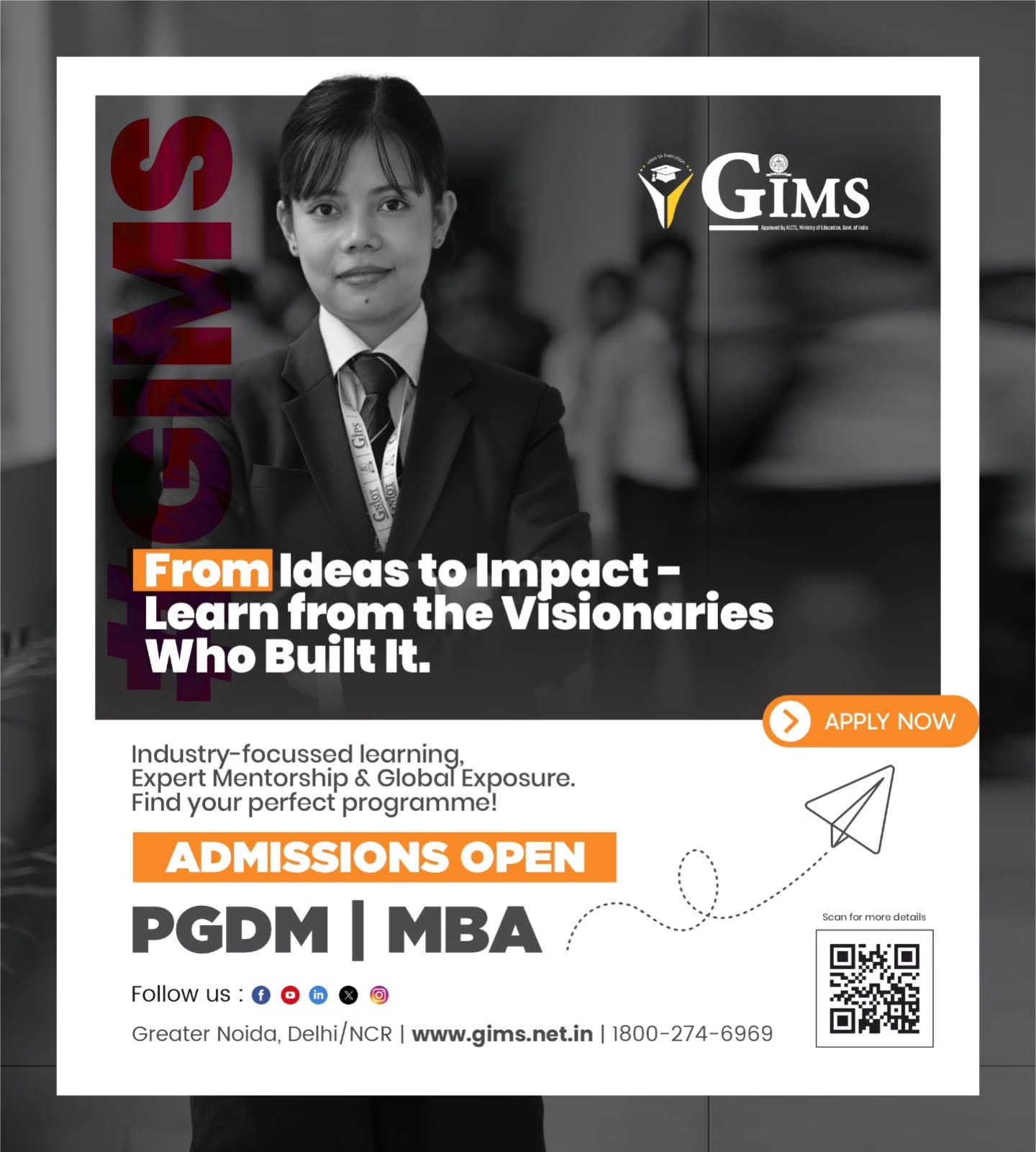 gims.net.in Facebook ad: *Admissions Open for Batch 2026-28*