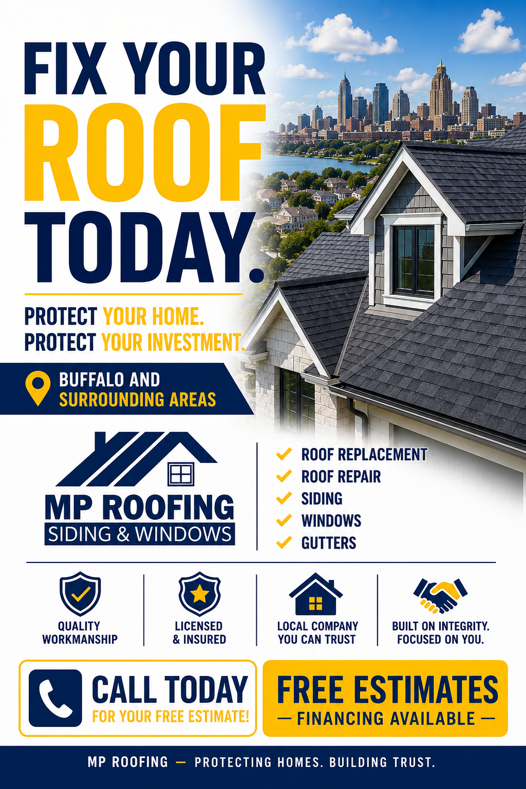 MP Roofing and Siding Facebook ad