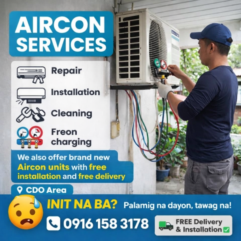 Cool fresh Aircon & refrigeration services Facebook ad from Feb 17, 2026