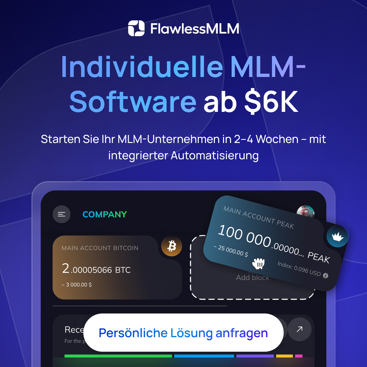 FlawlessMLM Global Facebook ad: White-Label MLM-Infrastruktur