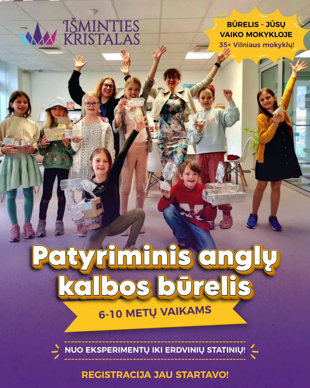 Išminties kristalas - anglų kalba vaikams Facebook ad