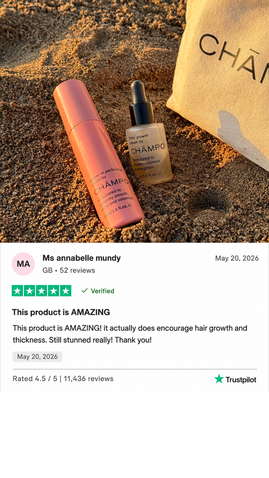 Chāmpo Haircare Facebook ad