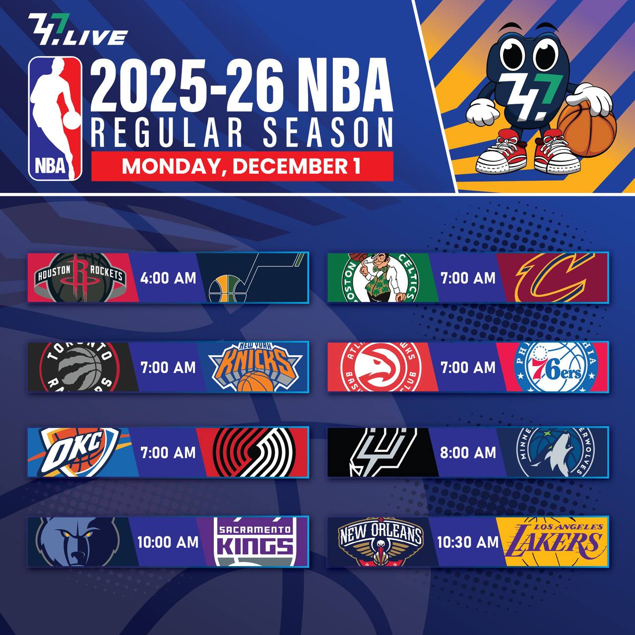 747 Team Alley Facebook ad: The NBA Pre-season is back 2025-2026!
