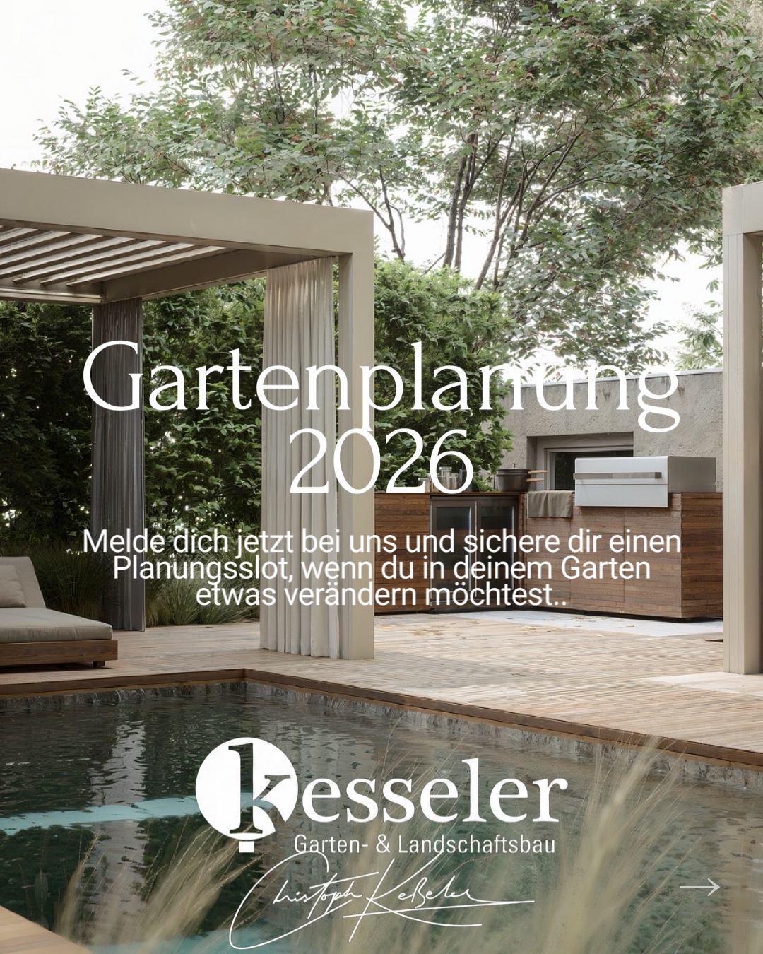 Kesseler Garten- und Landschaftsbau Facebook ad: Dein Garten. Dein Leben.