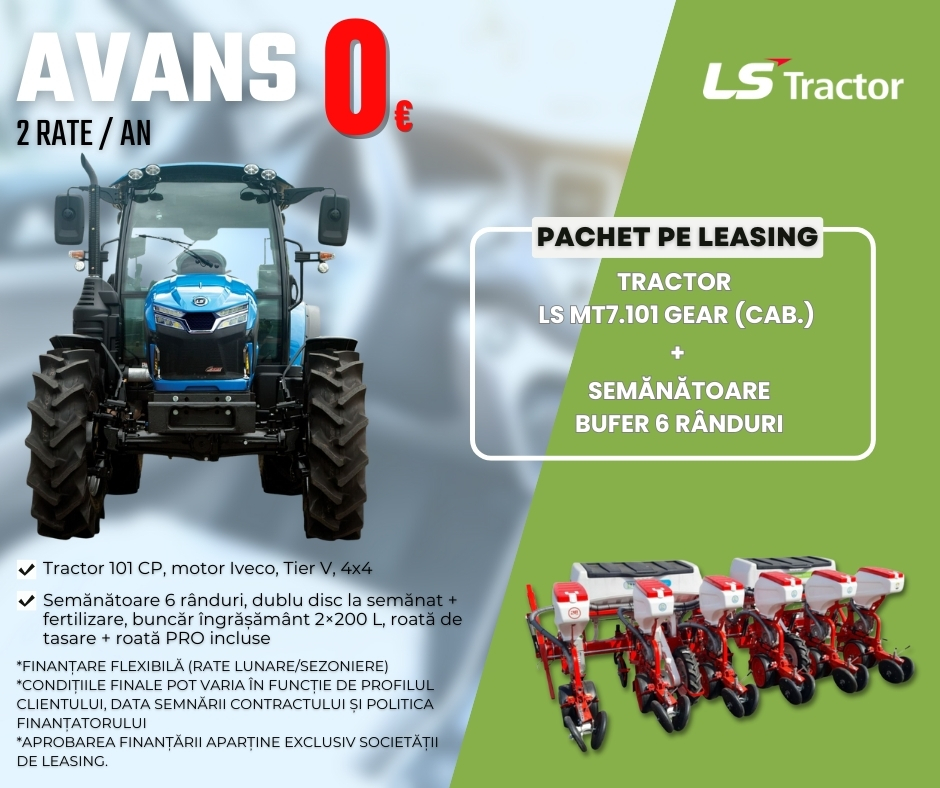 Magazia Lu' Costică Facebook ad: Pachet pe leasing Tractor LS + semănătoare Bufer